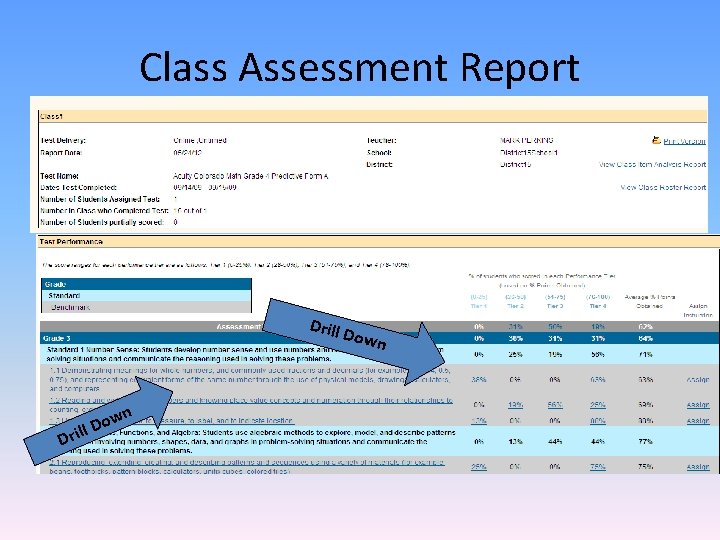 Class Assessment Report Drill Dril n w o l. D Down 