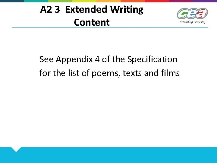 A 2 3 Extended Writing Content See Appendix 4 of the Specification for the