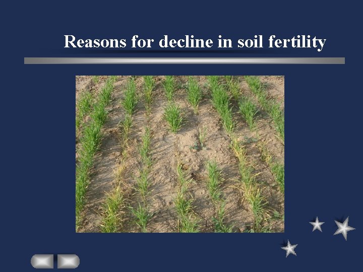 Reasons for decline in soil fertility 
