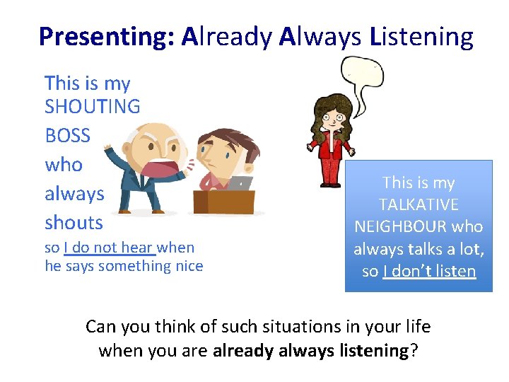 LISTENING for understanding people Whole Body Listening see