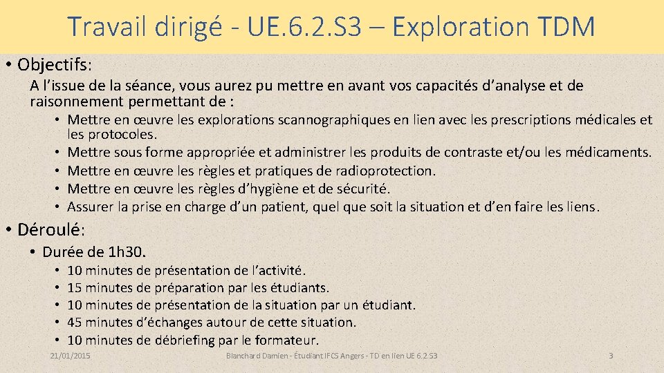 Travail dirigé T. D en - UE. 6. 2. S 3 lien avec l’UE.