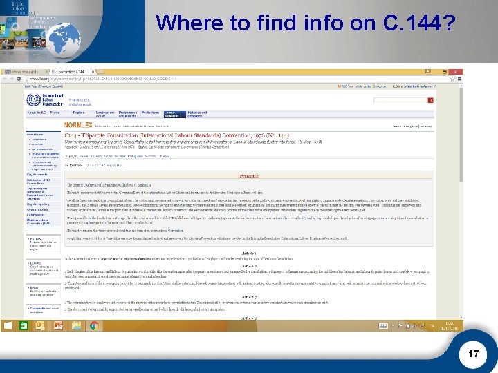 Where to find info on C. 144? 17 