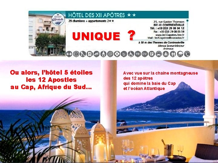 UNIQUE Ou alors, l’hôtel 5 étoiles Qui a-t-il les 12 Apostles au Cap, Afrique