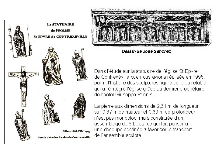 Dessin de José Sanchez Dans l’étude sur la statuaire de l’église St Epvre de
