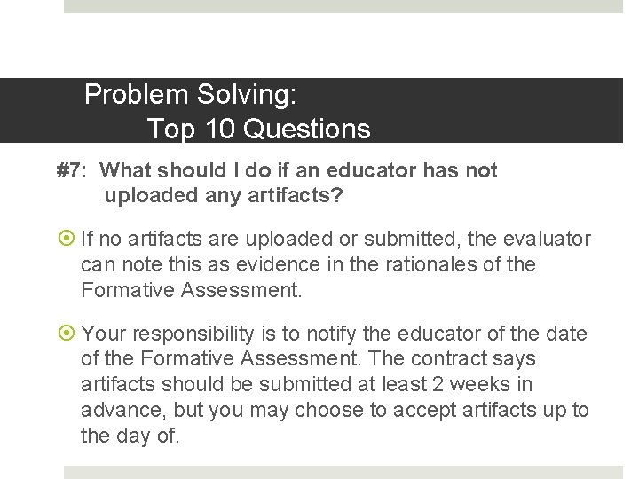 Problem Solving: Top 10 Questions #7: What should I do if an educator has