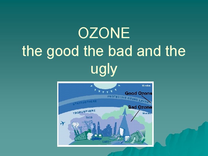 OZONE the good the bad and the ugly O 3 