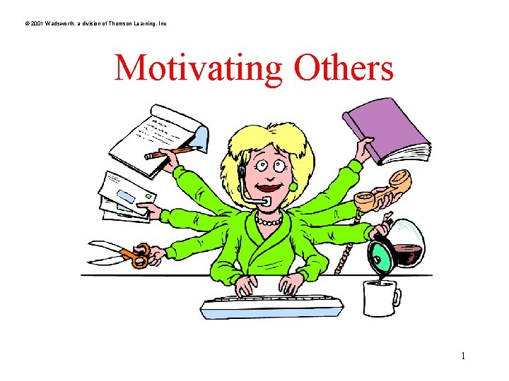 © 2001 Wadsworth, a division of Thomson Learning, Inc Motivating Others 1 