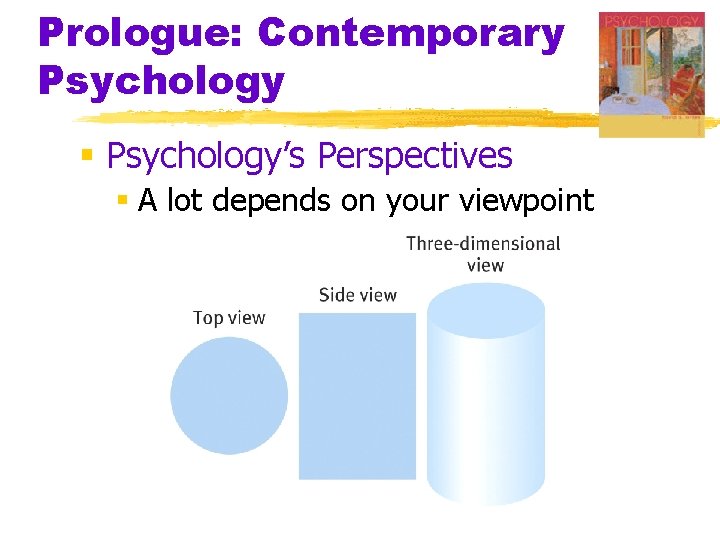 Prologue: Contemporary Psychology § Psychology’s Perspectives § A lot depends on your viewpoint 