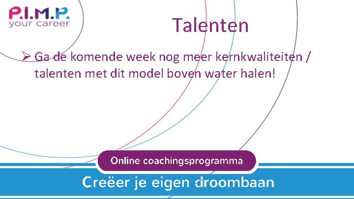 Talenten Ø Ga de komende week nog meer kernkwaliteiten / talenten met dit model