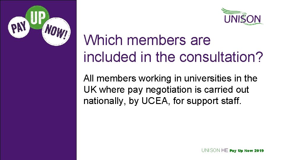 Which members are included in the consultation? All members working in universities in the