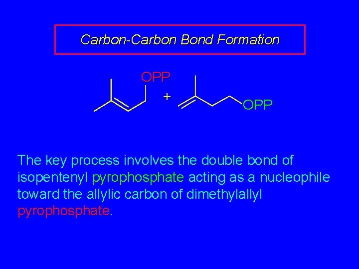 Carbon-Carbon Bond Formation OPP + OPP The key process involves the double bond of