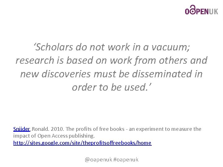 ‘Scholars do not work in a vacuum; research is based on work from others