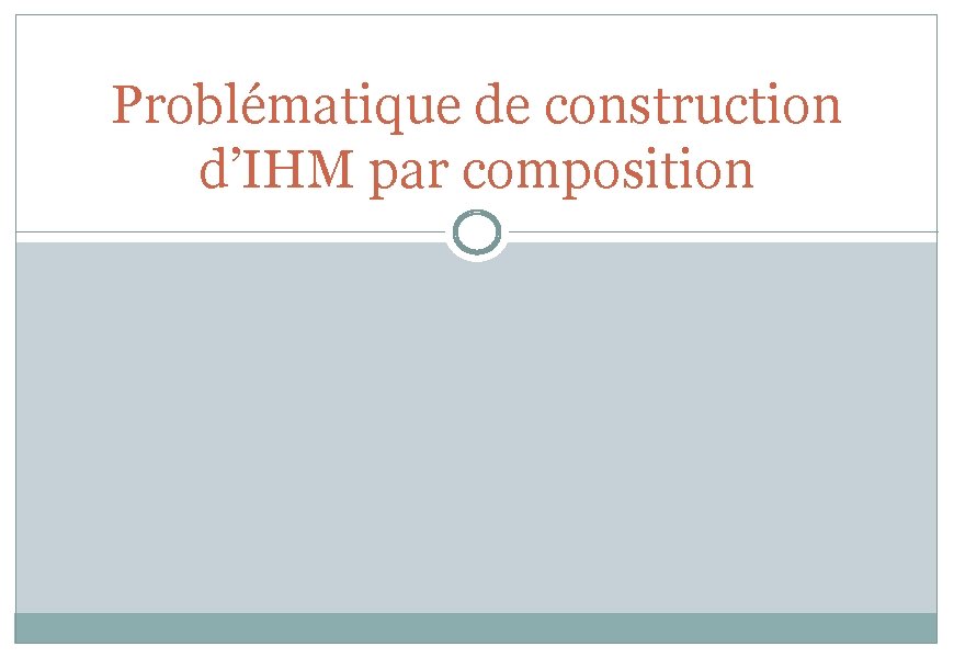Problématique de construction d’IHM par composition 
