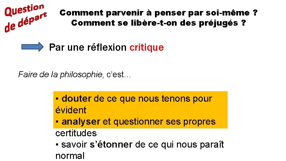 Comment parvenir à penser par soi-même ? Comment se libère-t-on des préjugés ? Par