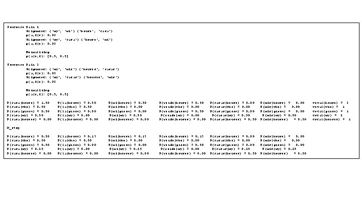 Sentence Pair 2 Alignment: ('my', 'mi') ('house', 'casa') p(a, f|e): 0. 03 Alignment: ('my',