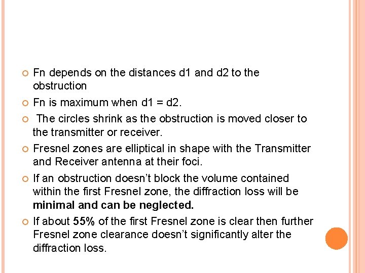  Fn depends on the distances d 1 and d 2 to the obstruction