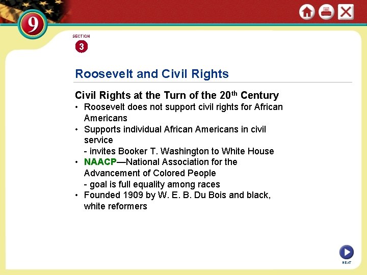 SECTION 3 Roosevelt and Civil Rights at the Turn of the 20 th Century