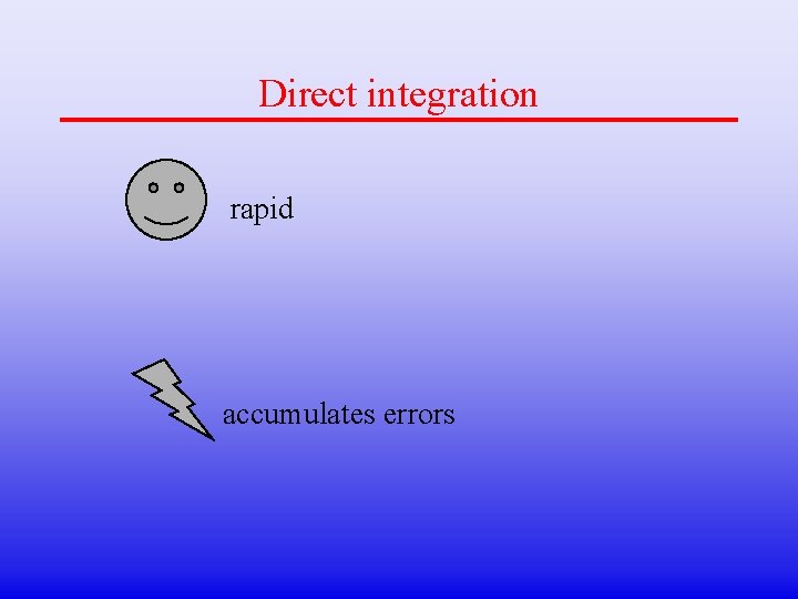 Direct integration rapid accumulates errors 