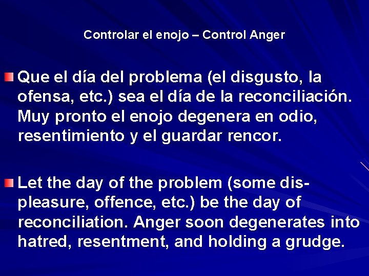 Controlar el enojo – Control Anger Que el día del problema (el disgusto, la