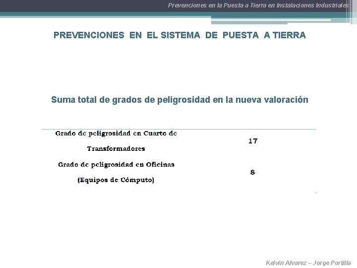 Prevenciones en la Puesta a Tierra en Instalaciones Industriales PREVENCIONES EN EL SISTEMA DE