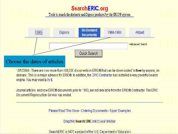 Choose the dates of articles 