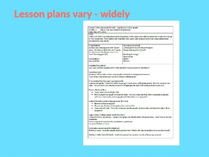 Section 01 Standards and Lesson Planning Florida Department
