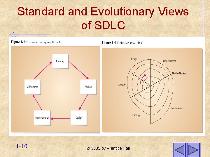 Standard and Evolutionary Views of SDLC 1 -10 © 2005 by Prentice Hall 