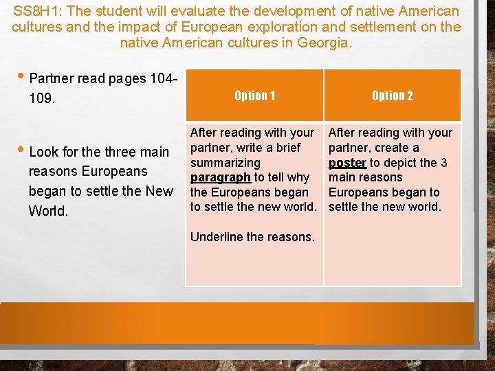 SS 8 H 1: The student will evaluate the development of native American cultures