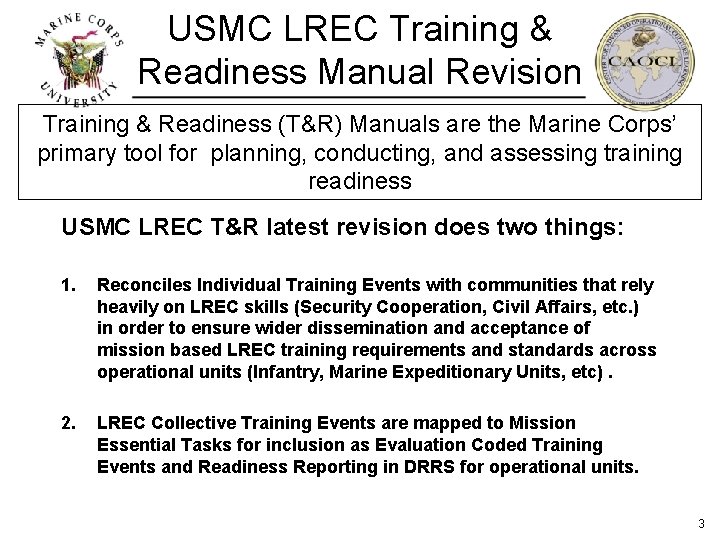 Center for Advanced Operational Culture Learning Marine Corps