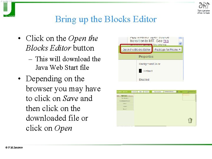 Bring up the Blocks Editor • Click on the Open the Blocks Editor button