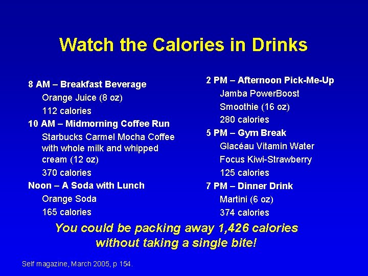 Watch the Calories in Drinks 8 AM – Breakfast Beverage Orange Juice (8 oz)