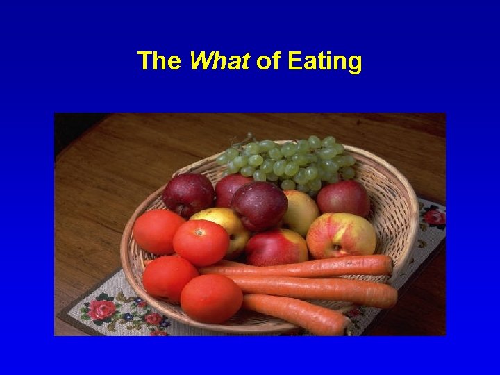 The What of Eating 