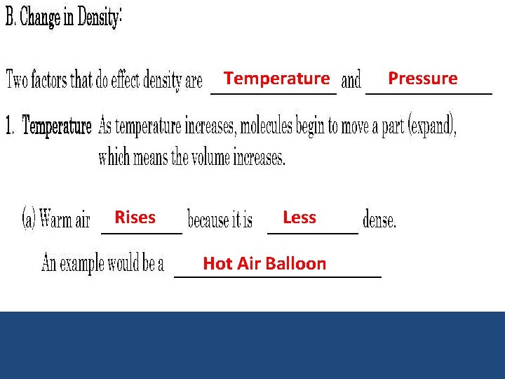 Temperature Rises Less Hot Air Balloon Pressure 