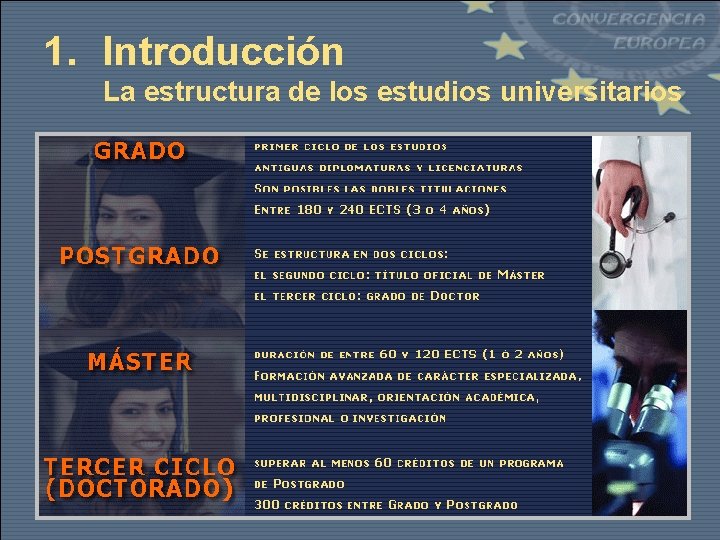 1. Introducción La estructura de los estudios universitarios 