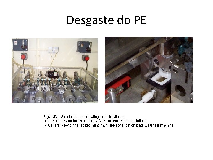 Desgaste do PE Fig. 4. 7. 1. Six-station reciprocating multidirectional pin-on-plate wear test machine: