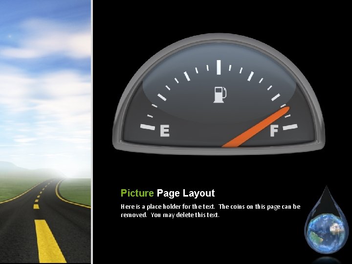 Picture Page Layout Here is a place holder for the text. The coins on Picture Page Layout Here is a place holder for the text. The coins on