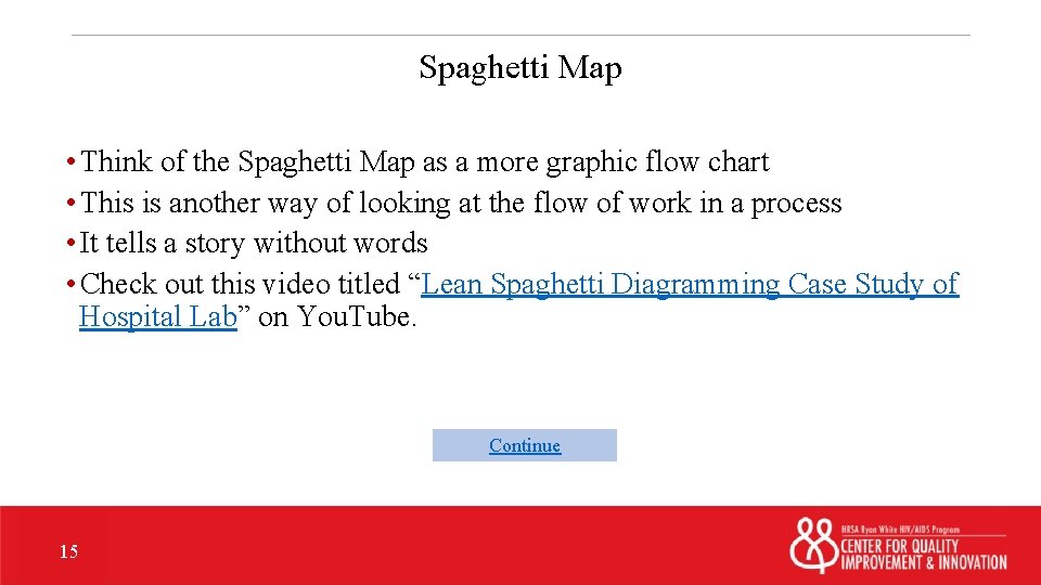 Spaghetti Map • Think of the Spaghetti Map as a more graphic flow chart