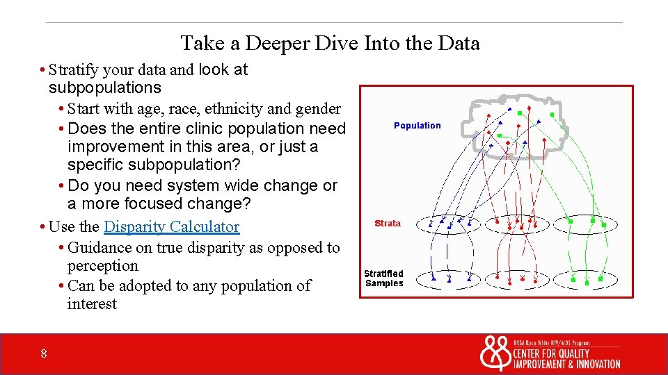 Take a Deeper Dive Into the Data • Stratify your data and look at