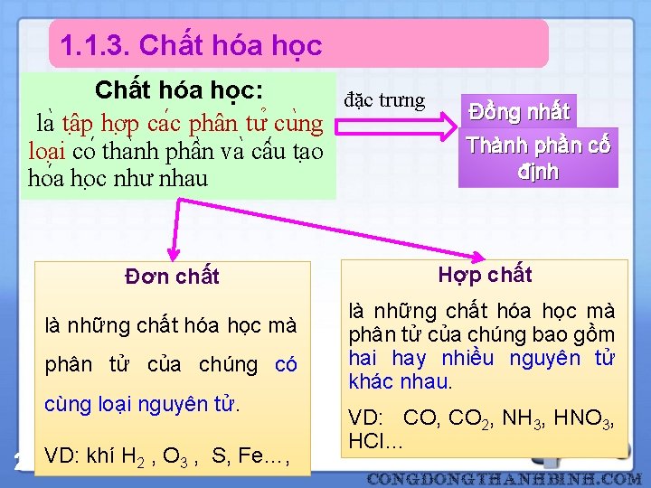 1. 1. 3. Chất hóa học: đặc trưng la tâ p hơ p ca