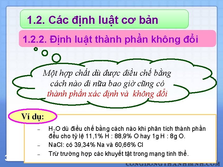 1. 2. Các định luật cơ bản 1. 2. 2. Định luật thành phần