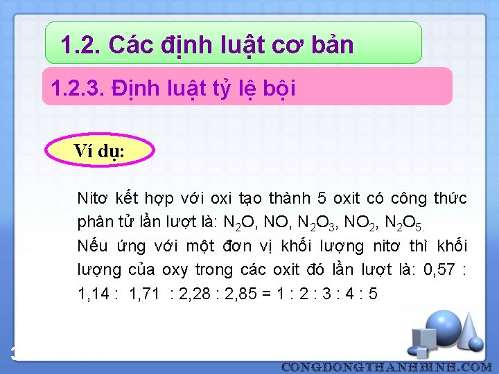 1. 2. Các định luật cơ bản 1. 2. 3. Định luật tỷ lệ