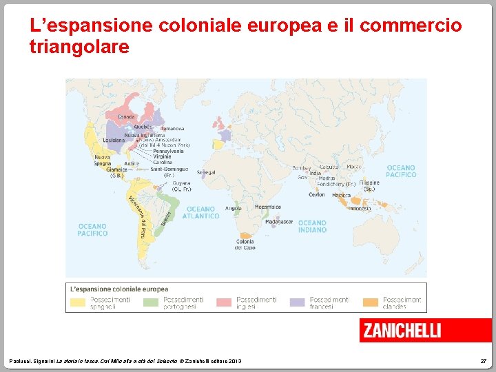L’espansione coloniale europea e il commercio triangolare Paolucci, Signorini La storia in tasca. Dal