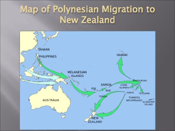 Map of Polynesian Migration to New Zealand 