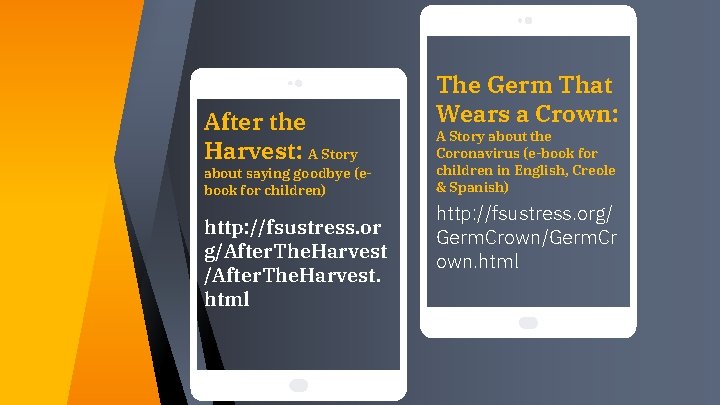 After the Harvest: A Story about saying goodbye (ebook for children) http: //fsustress. or After the Harvest: A Story about saying goodbye (ebook for children) http: //fsustress. or