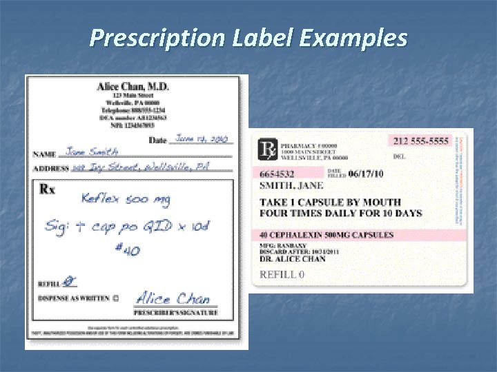 Prescription Label Examples 