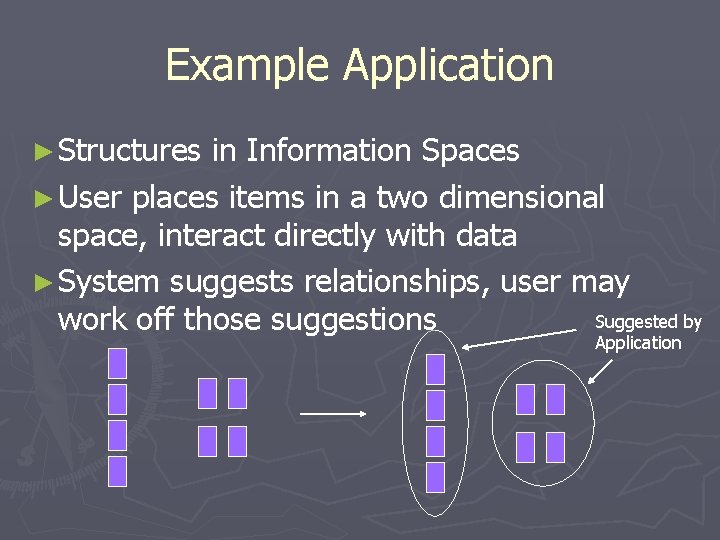 Example Application ► Structures in Information Spaces ► User places items in a two