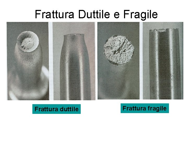 Frattura Duttile e Fragile Frattura duttile Frattura fragile 