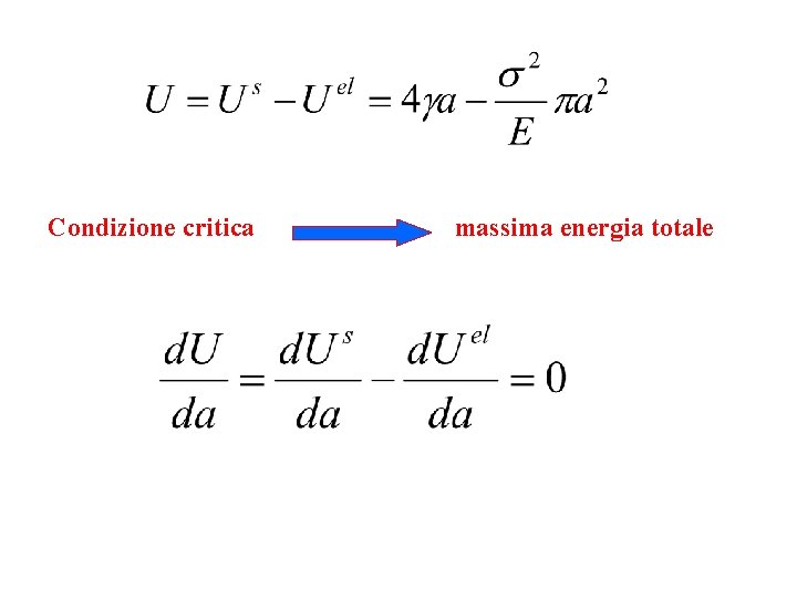 Condizione critica massima energia totale 