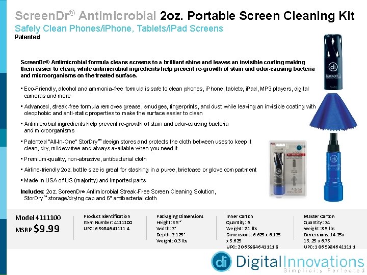 Screen. Dr® Antimicrobial 2 oz. Portable Screen Cleaning Kit Safely Clean Phones/i. Phone, Tablets/i.