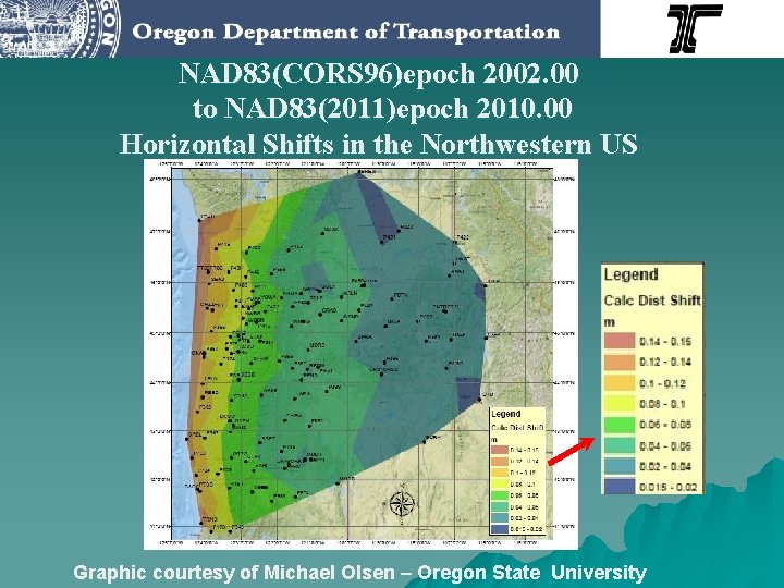 NAD 83(CORS 96)epoch 2002. 00 to NAD 83(2011)epoch 2010. 00 Horizontal Shifts in the